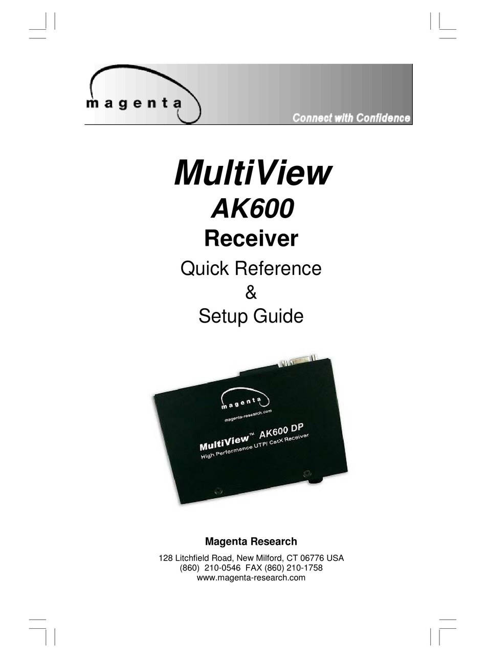 MultiView AK500 High Performance UTP Receiver Need AC Adapter 
