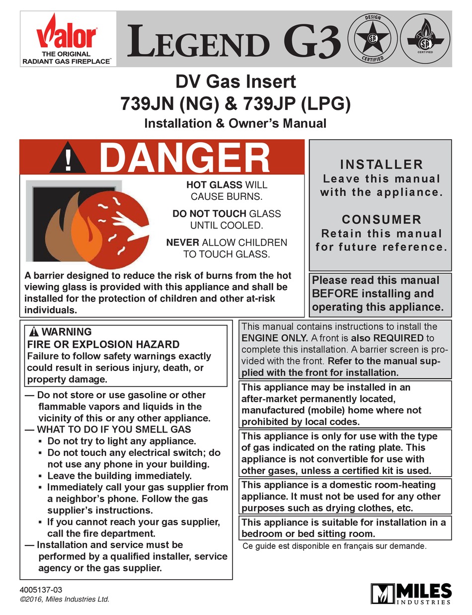 Valor Legend G3 739jn Installation Owner S Manual Pdf Download Manualslib Valor Legend G3 739jn Installation Owner S Manual Pdf Download Manualslib