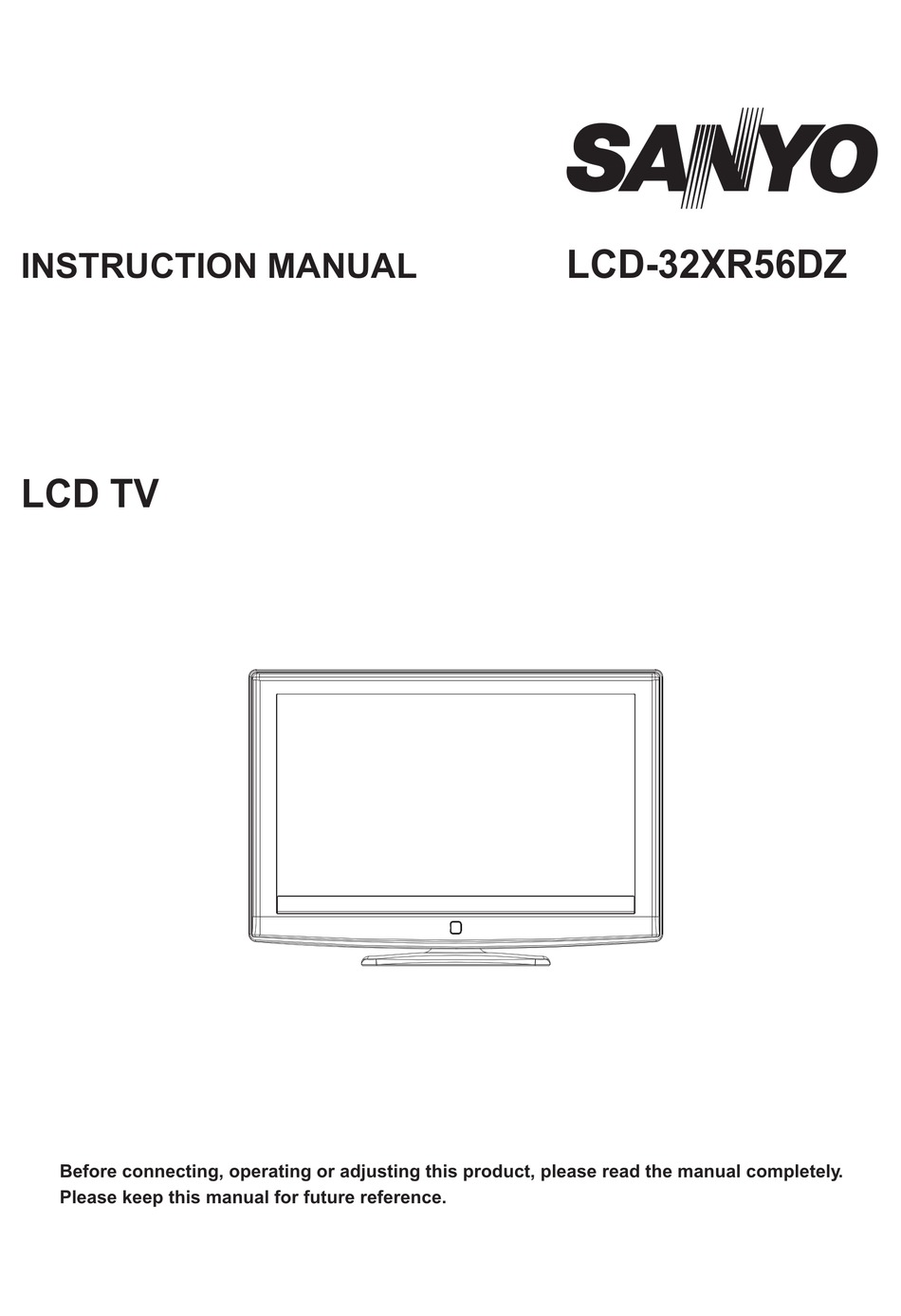 SANYO LCD-32XR56DZ INSTRUCTION MANUAL Pdf Download | ManualsLib