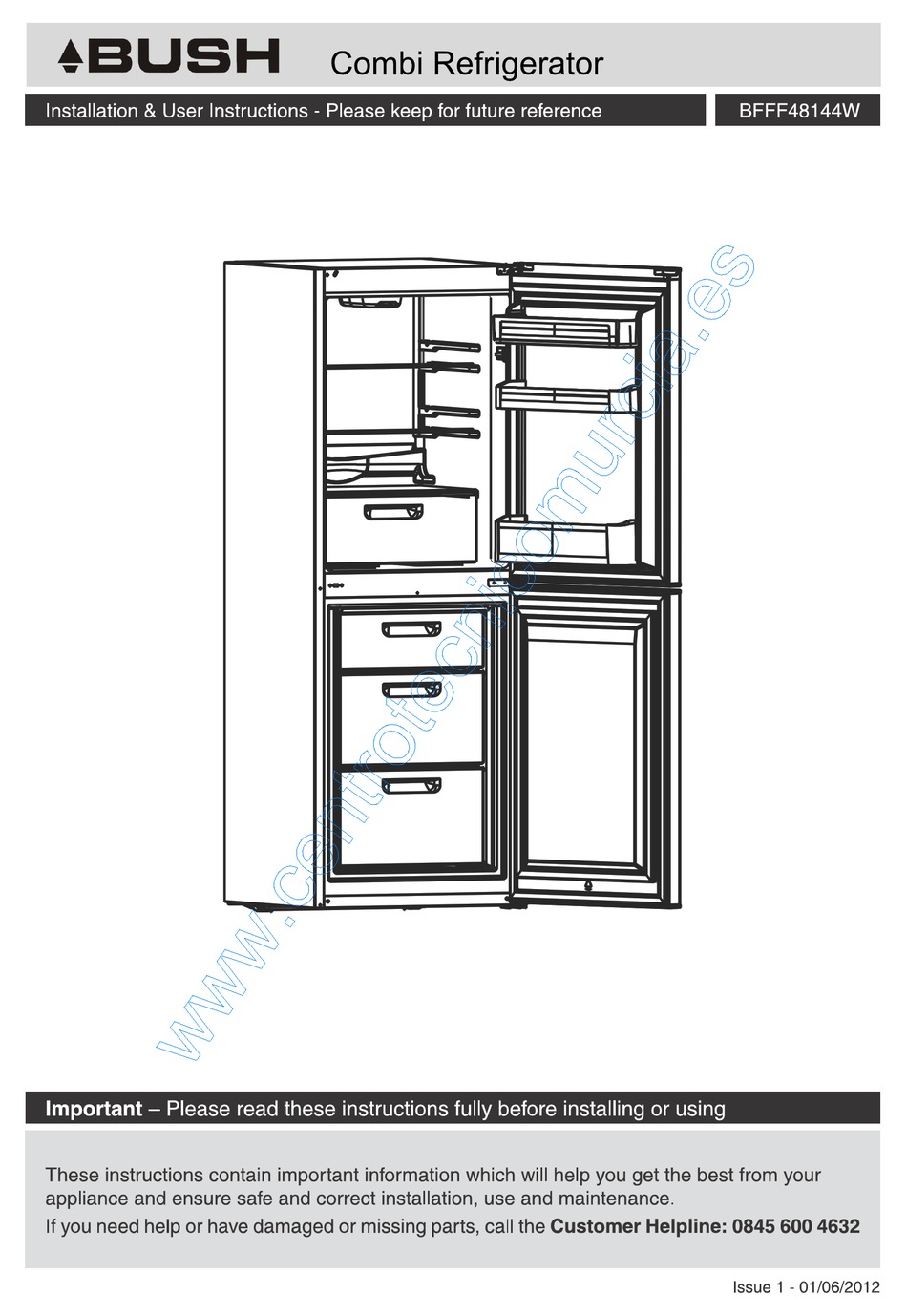 Cleaning And Maintenance; Defrosting; Replacing The Light Bulb - Bush  BFFF48144W Installation & User's Instructions [Page 10]