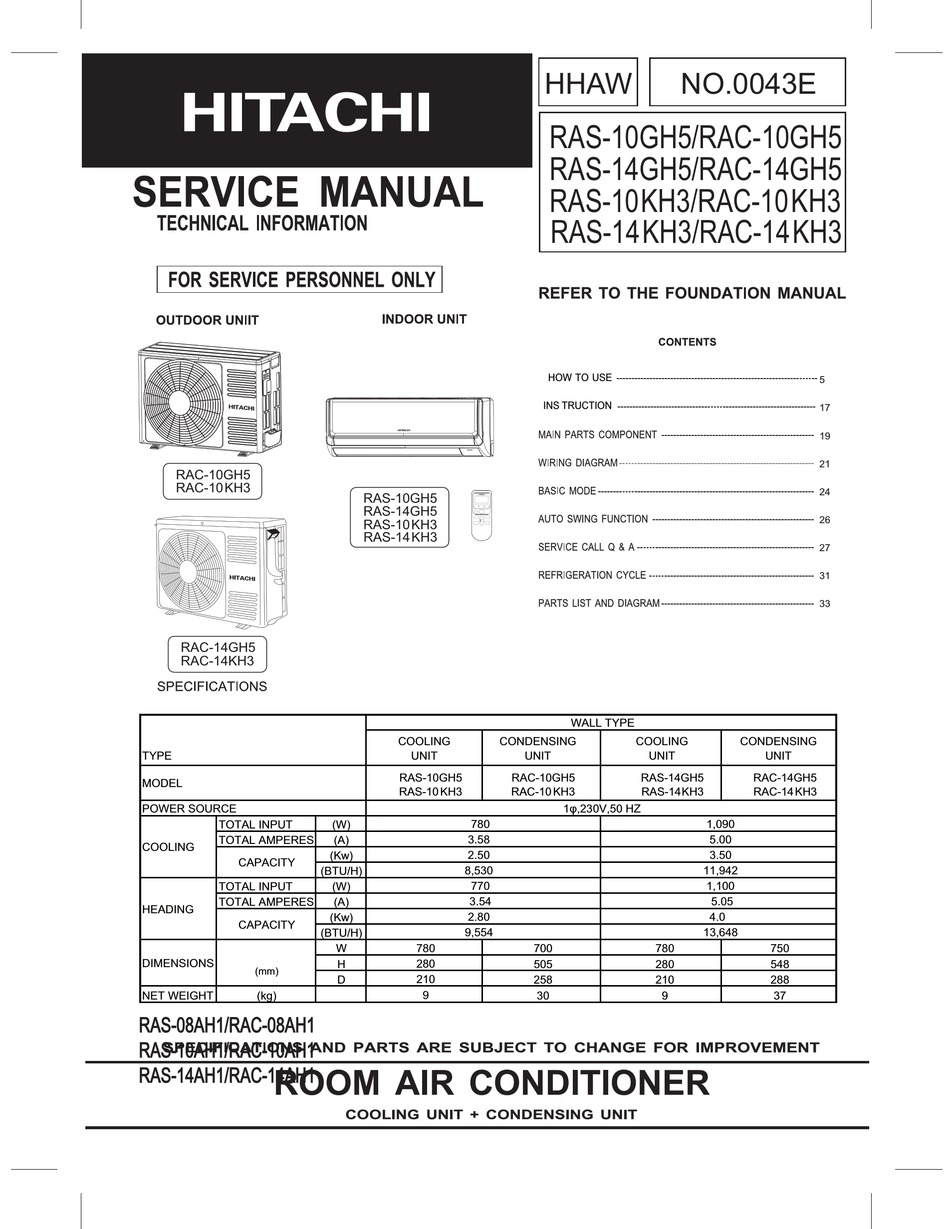 hitachi ac first service