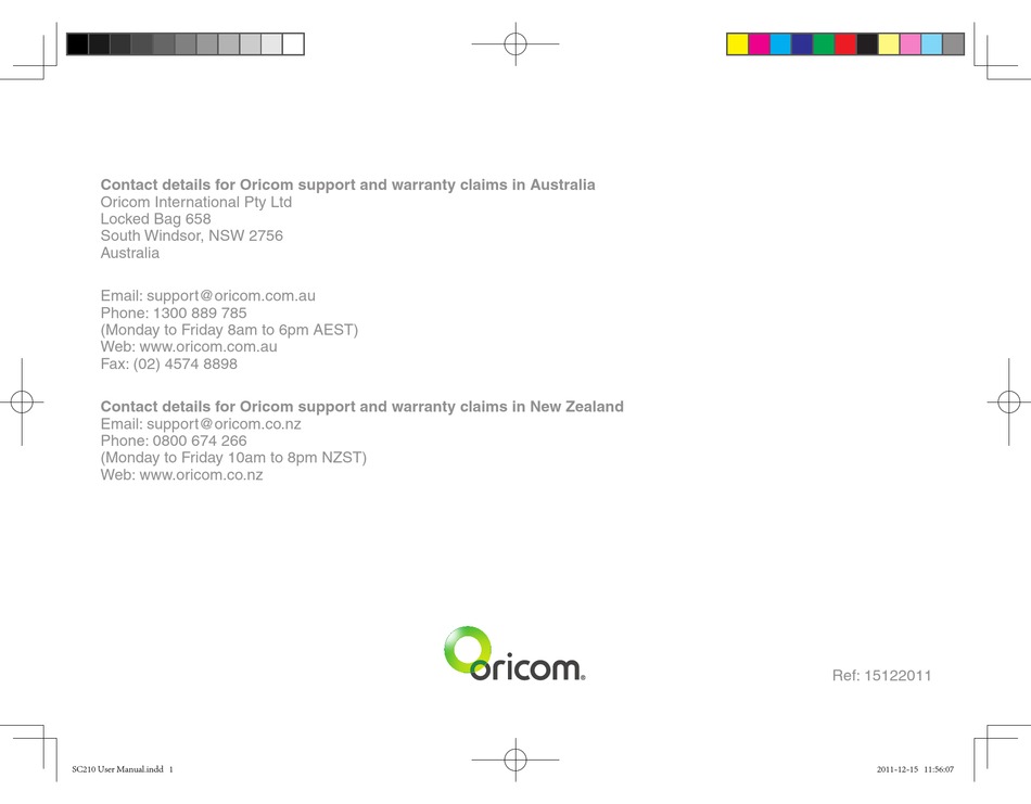 oricom secure 210