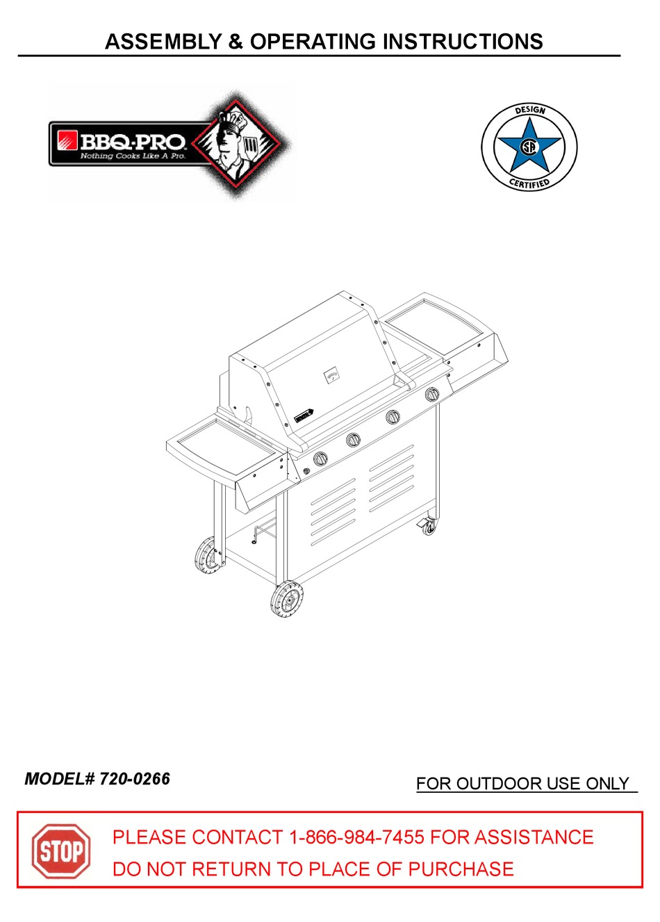 NEXGRILL 7200266 ASSEMBLY & OPERATING INSTRUCTIONS Pdf Download