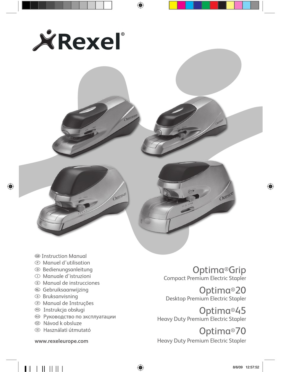 Rexel Optima Grip Instruction Manual Pdf Download Manualslib