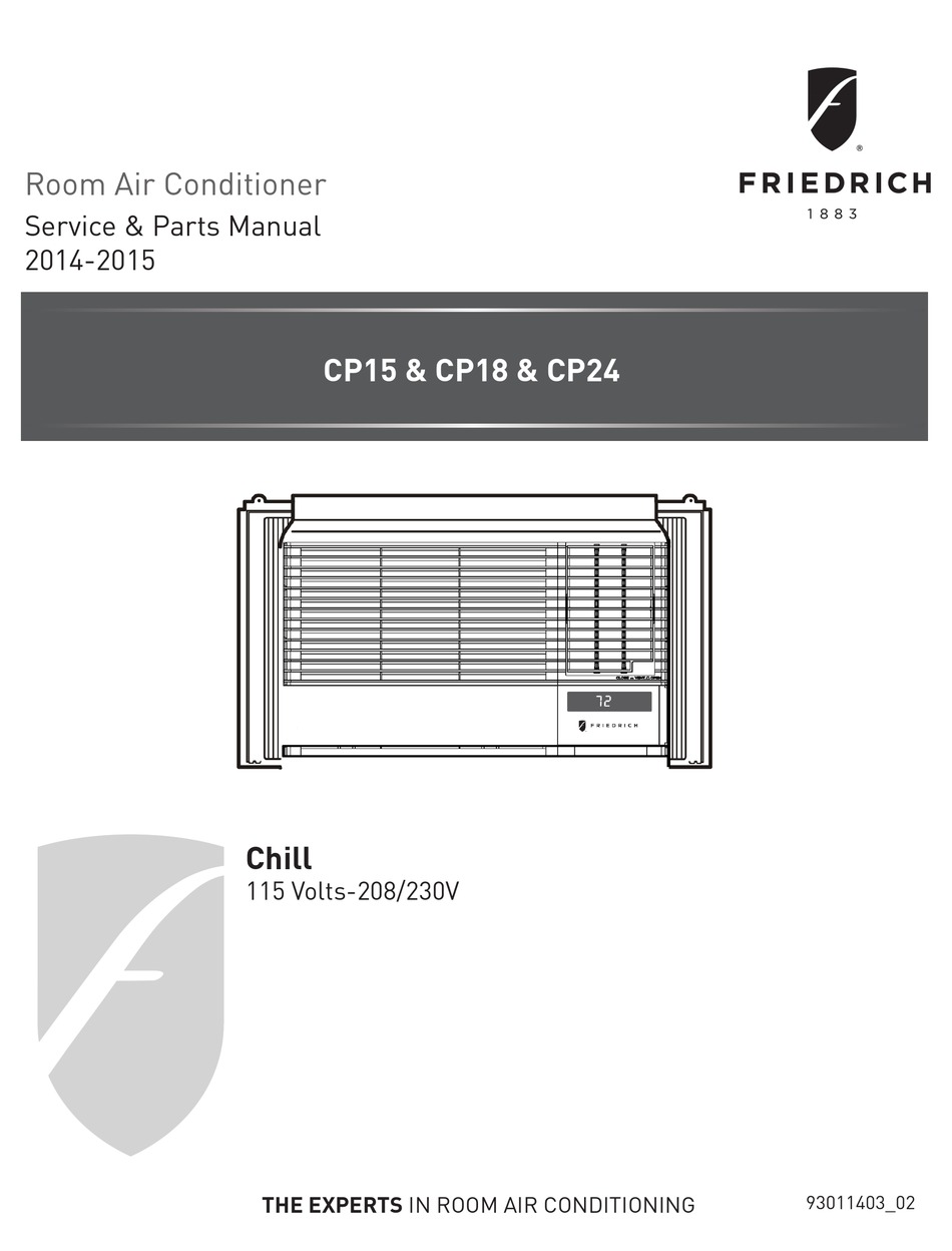 FRIEDRICH CP15G10A SERVICE & PARTS MANUAL Pdf Download ManualsLib