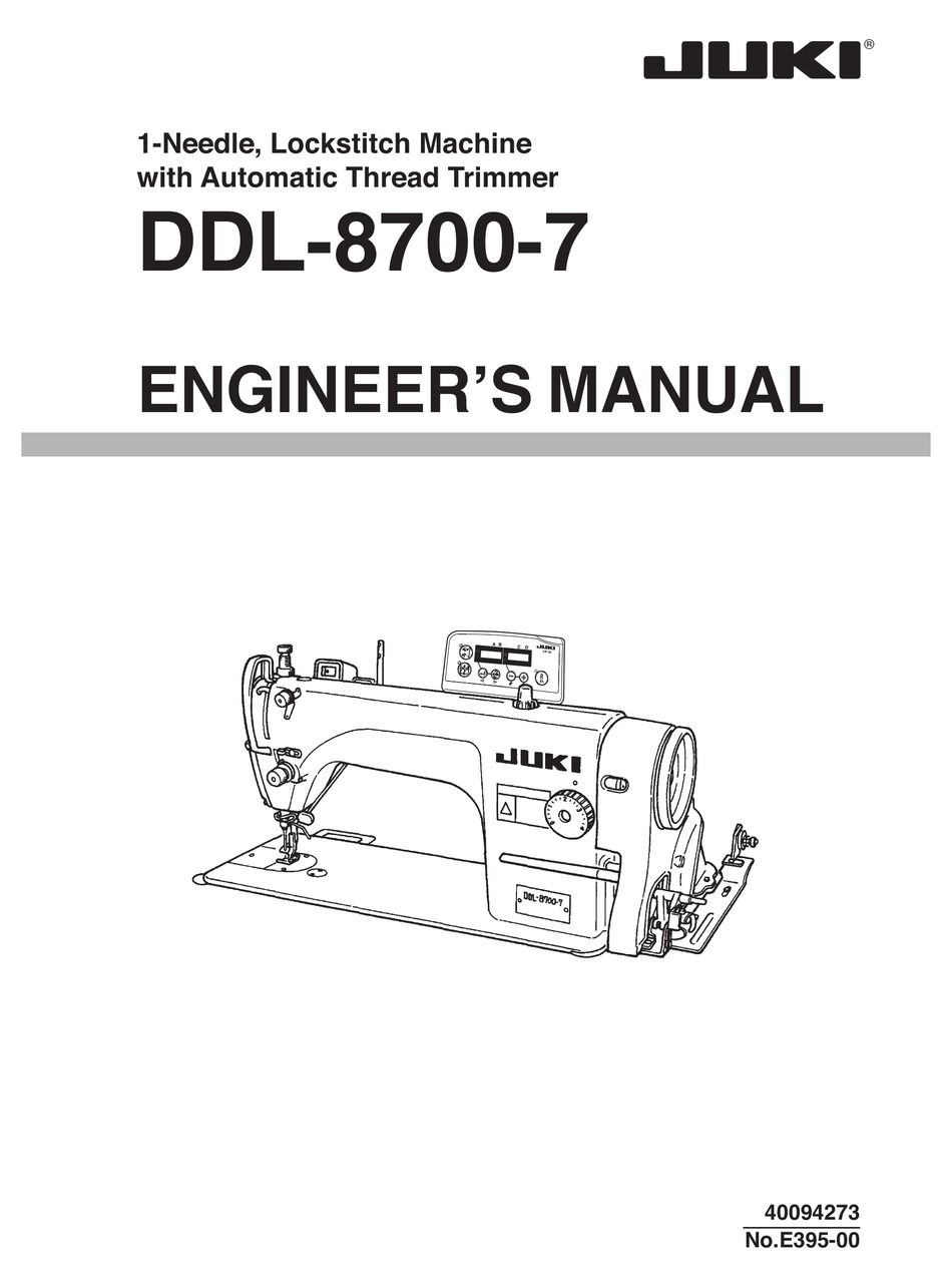 Juki Ddl 8700 7 Engineer S Manual Pdf Download Manualslib