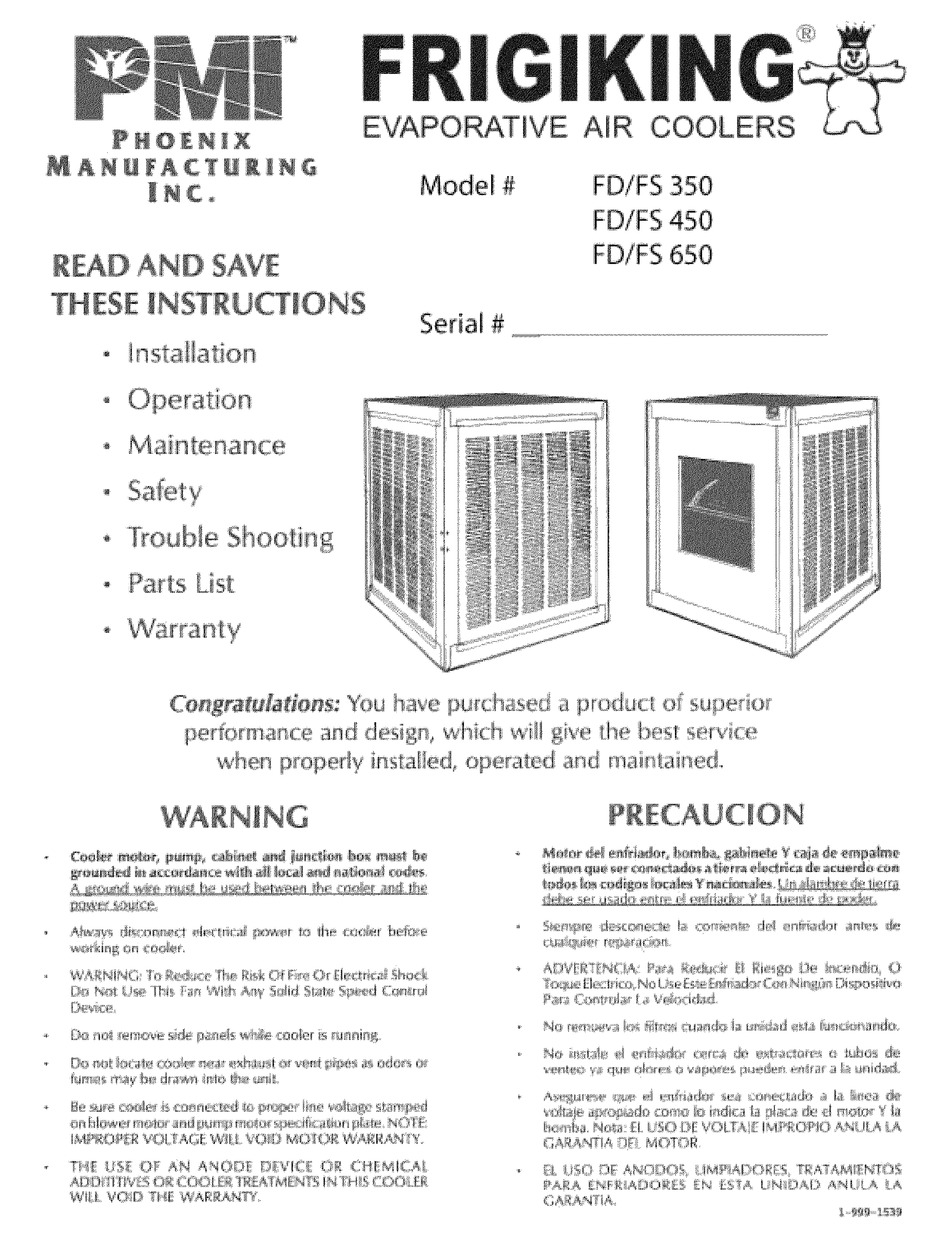 Frigiking evaporative clearance cooler fd650a