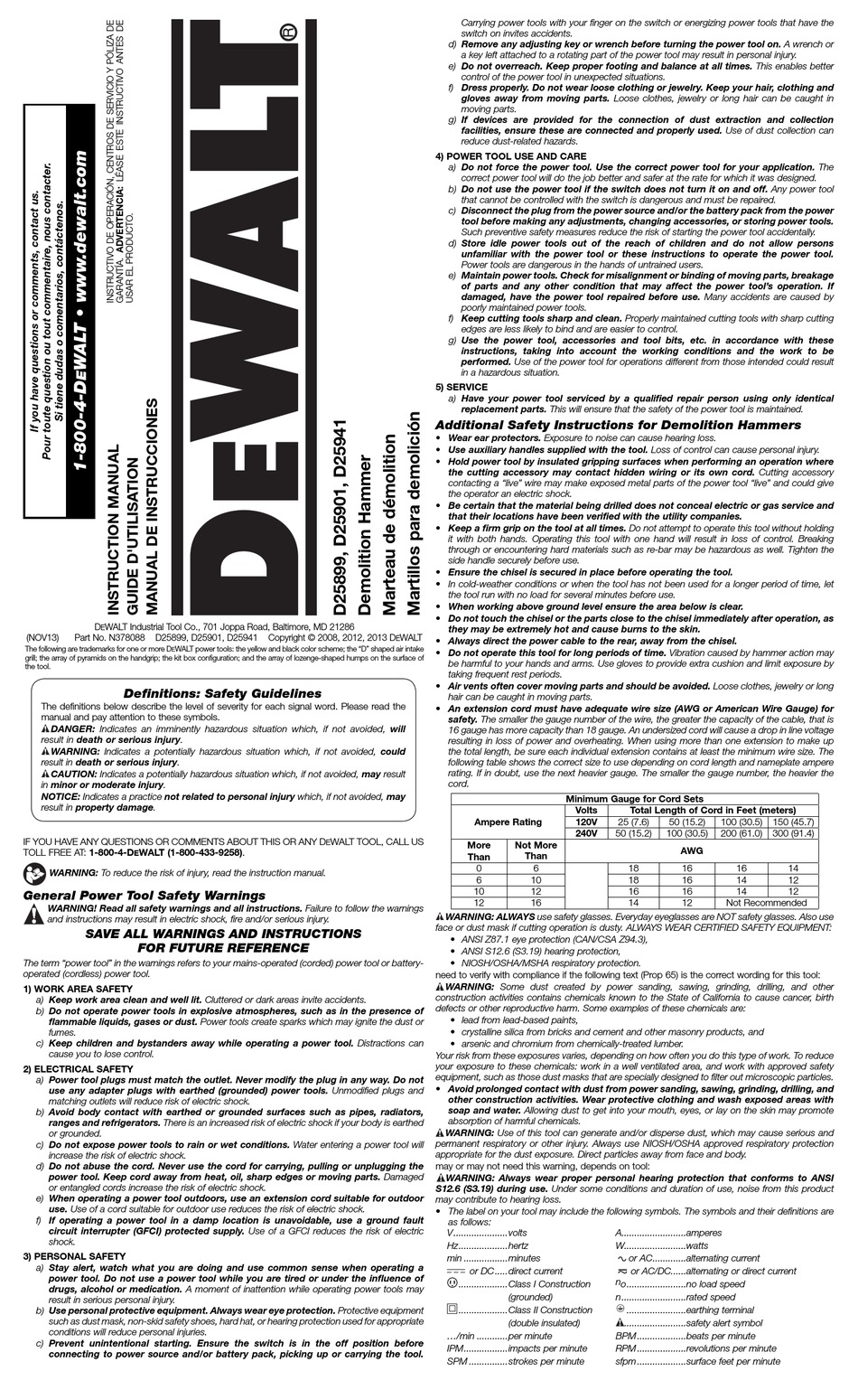 microfoon Zakenman Verdienen DEWALT D25899 INSTRUCTION MANUAL Pdf Download | ManualsLib