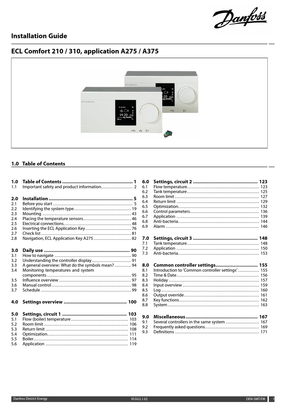 DANFOSS ECL COMFORT 210 INSTALLATION MANUAL Pdf Download | ManualsLib