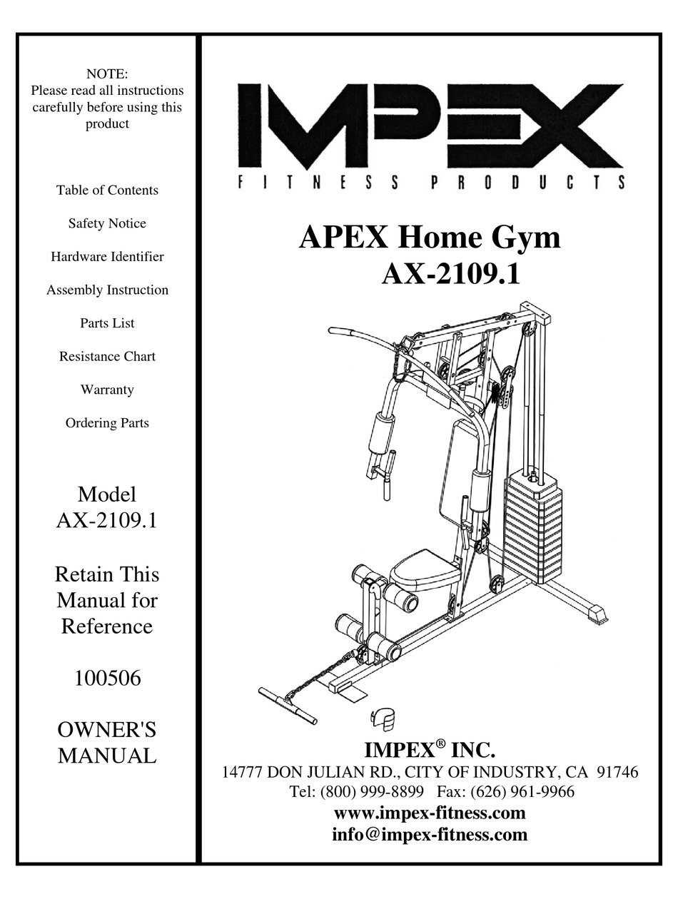 Impex Apex Ax 2109 1 Owner S Manual Pdf Download Manualslib