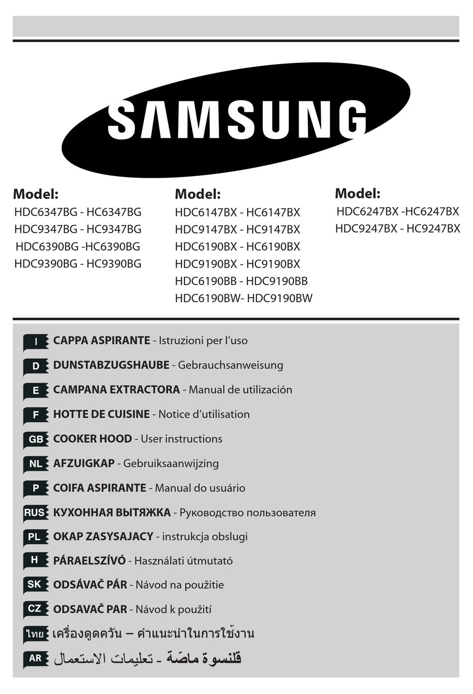 Samsung Hdc6347bg User Instructions Pdf Download Manualslib