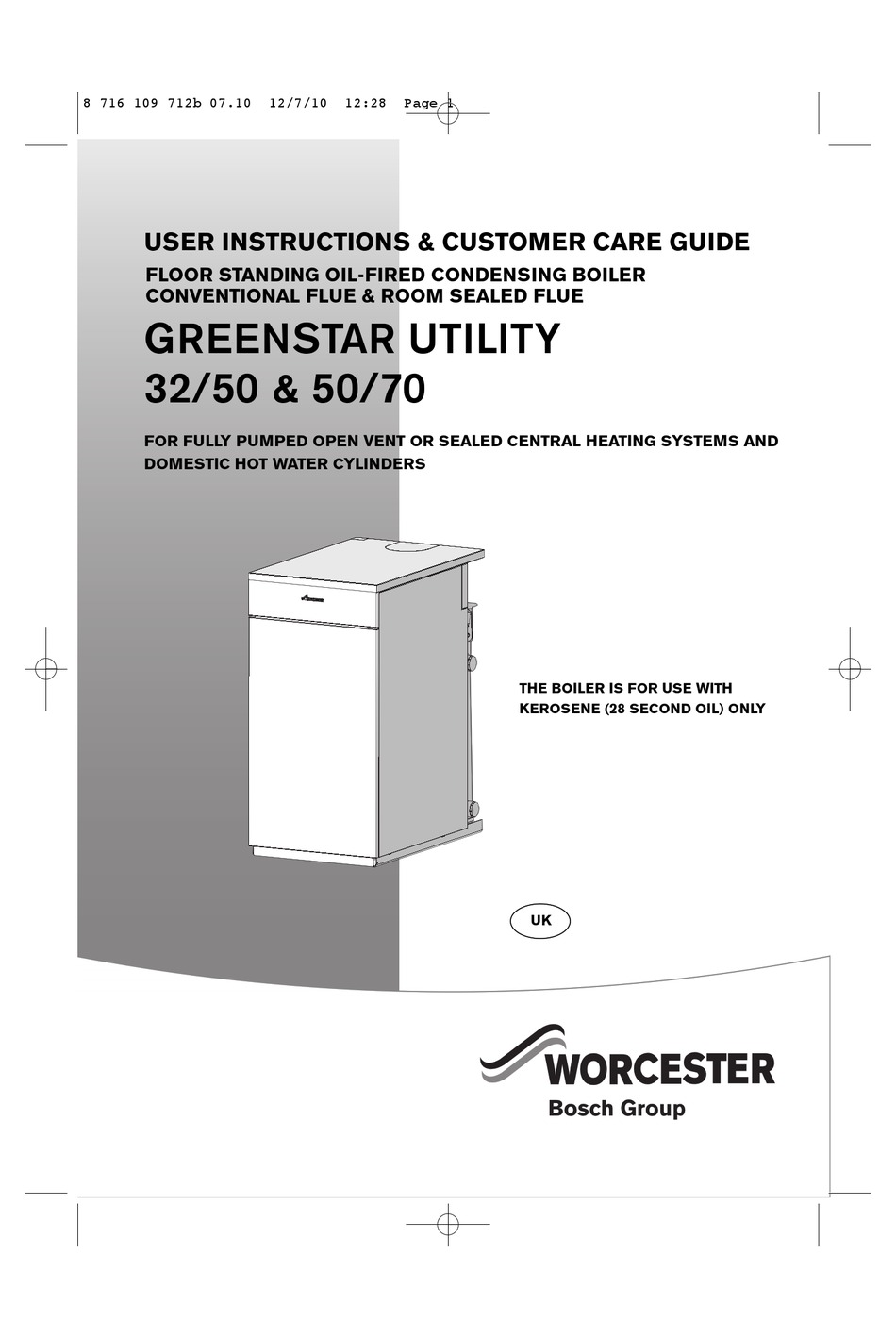 WORCESTER GREENSTAR UTILITY 32/50 USER INSTRUCTIONS u0026 CUSTOMER CARE MANUAL  Pdf Download | ManualsLib