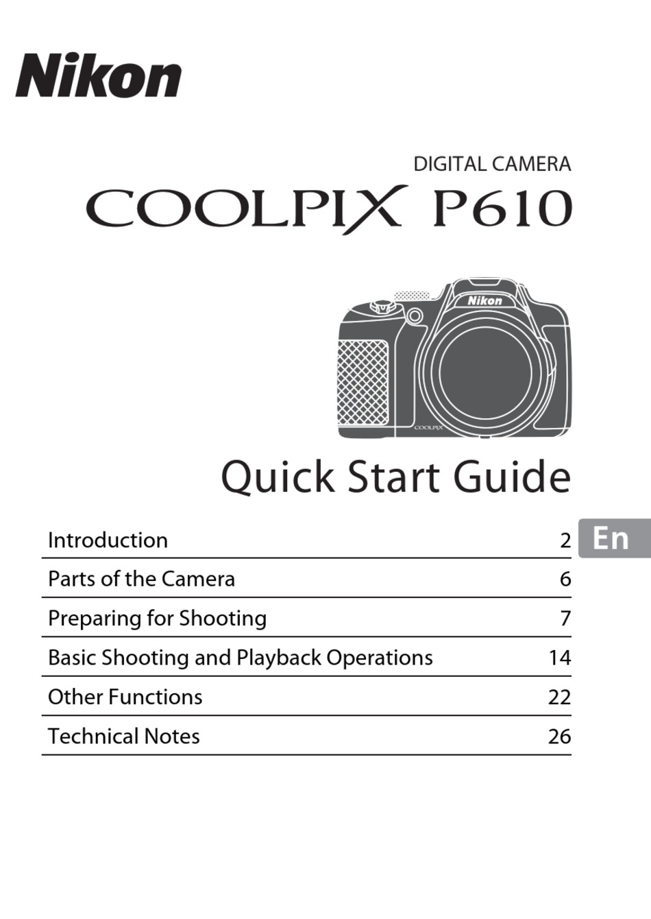 Nikon Coolpix P610 Quick Start Manual Pdf Download Manualslib
