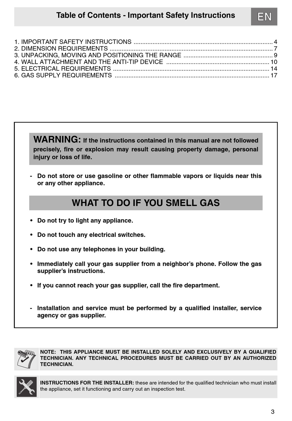 SMEG S9GMXU INSTALLATION INSTRUCTIONS MANUAL Pdf Download ManualsLib