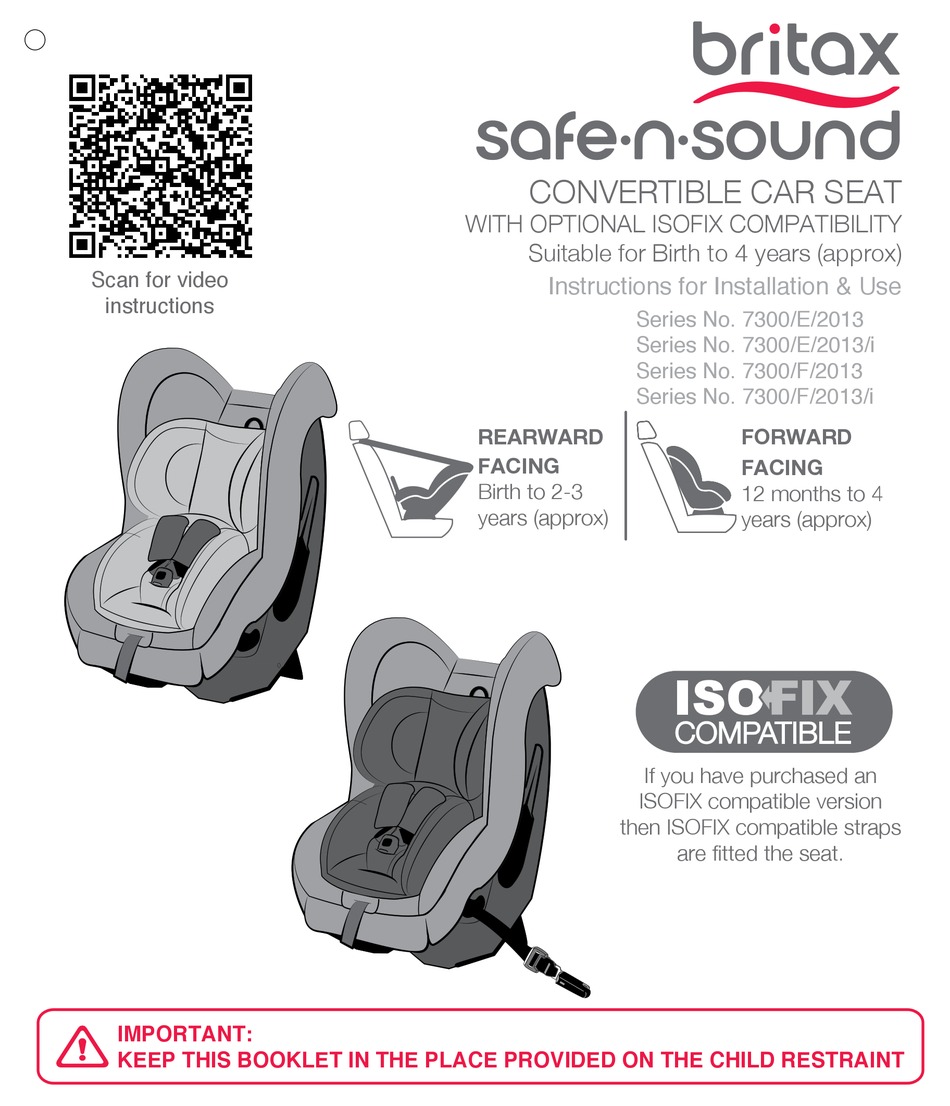 Britax Safe N Sound Paq Mkii Instructions For Installation Use Pdf Download Manualslib