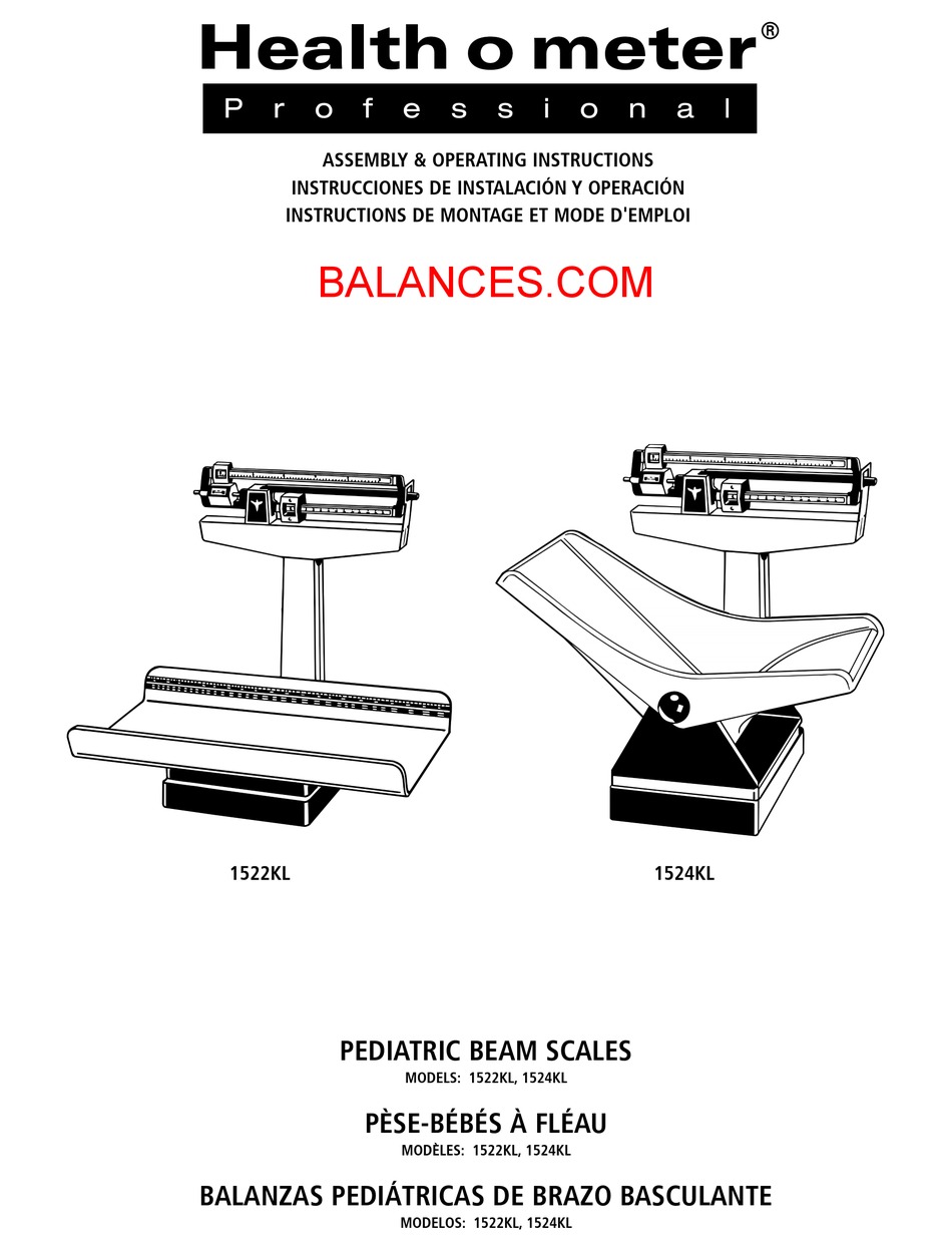 HEALTH O METER 1522KL ASSEMBLY & OPERATING INSTRUCTIONS Pdf Download