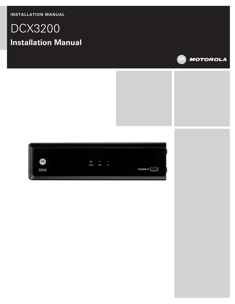 MOTOROLA DCX3200 INSTALLATION MANUAL Pdf Download | ManualsLib