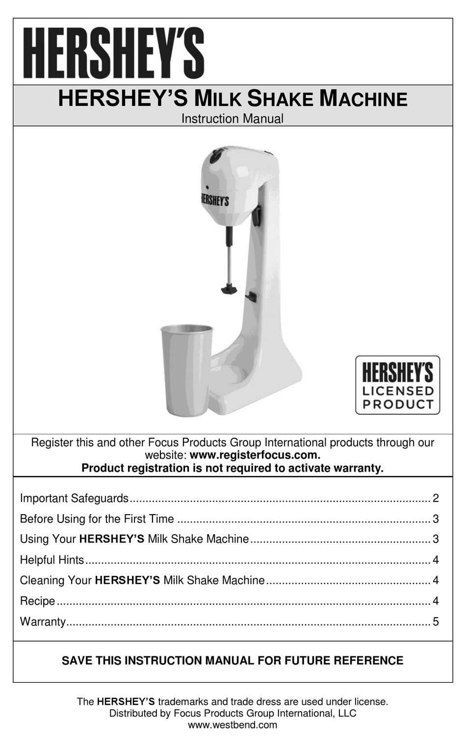 Hershey milkshake online machine