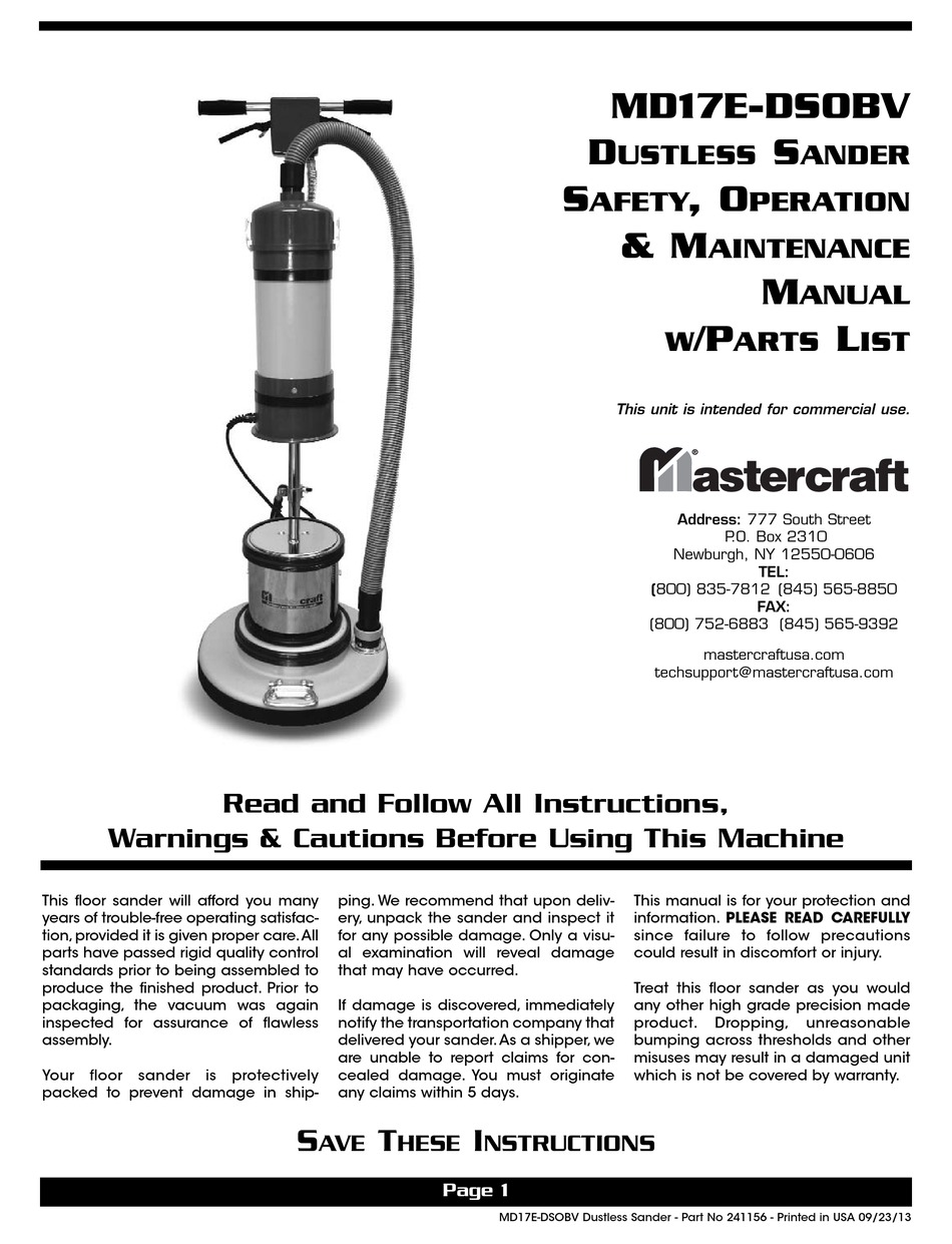 MASTERCRAFT MD17E-DSOBV OPERATION & MAINTENANCE MANUAL Pdf Download ...