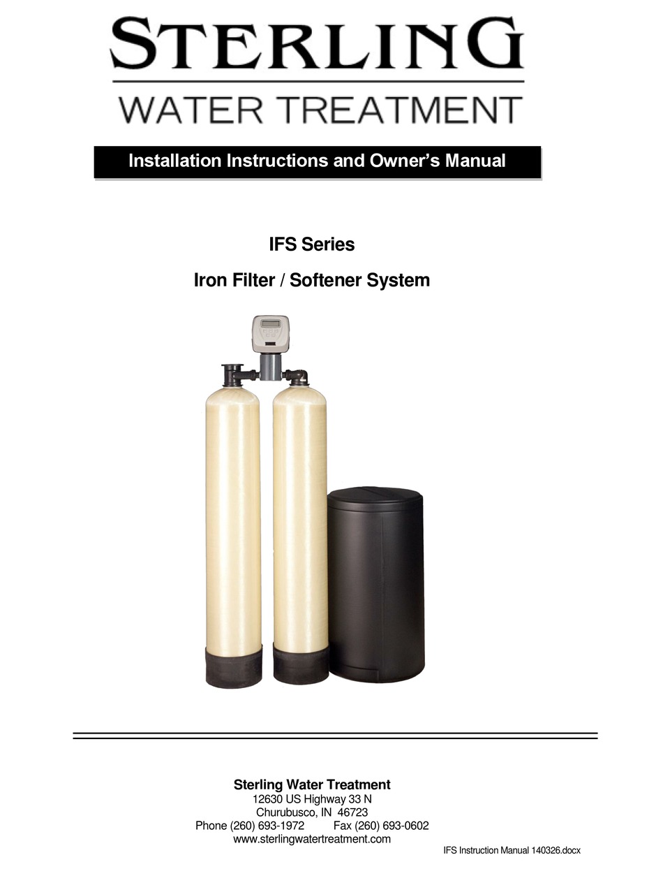 STERLING IFS10 INSTALLATION INSTRUCTIONS AND OWNER'S MANUAL Pdf