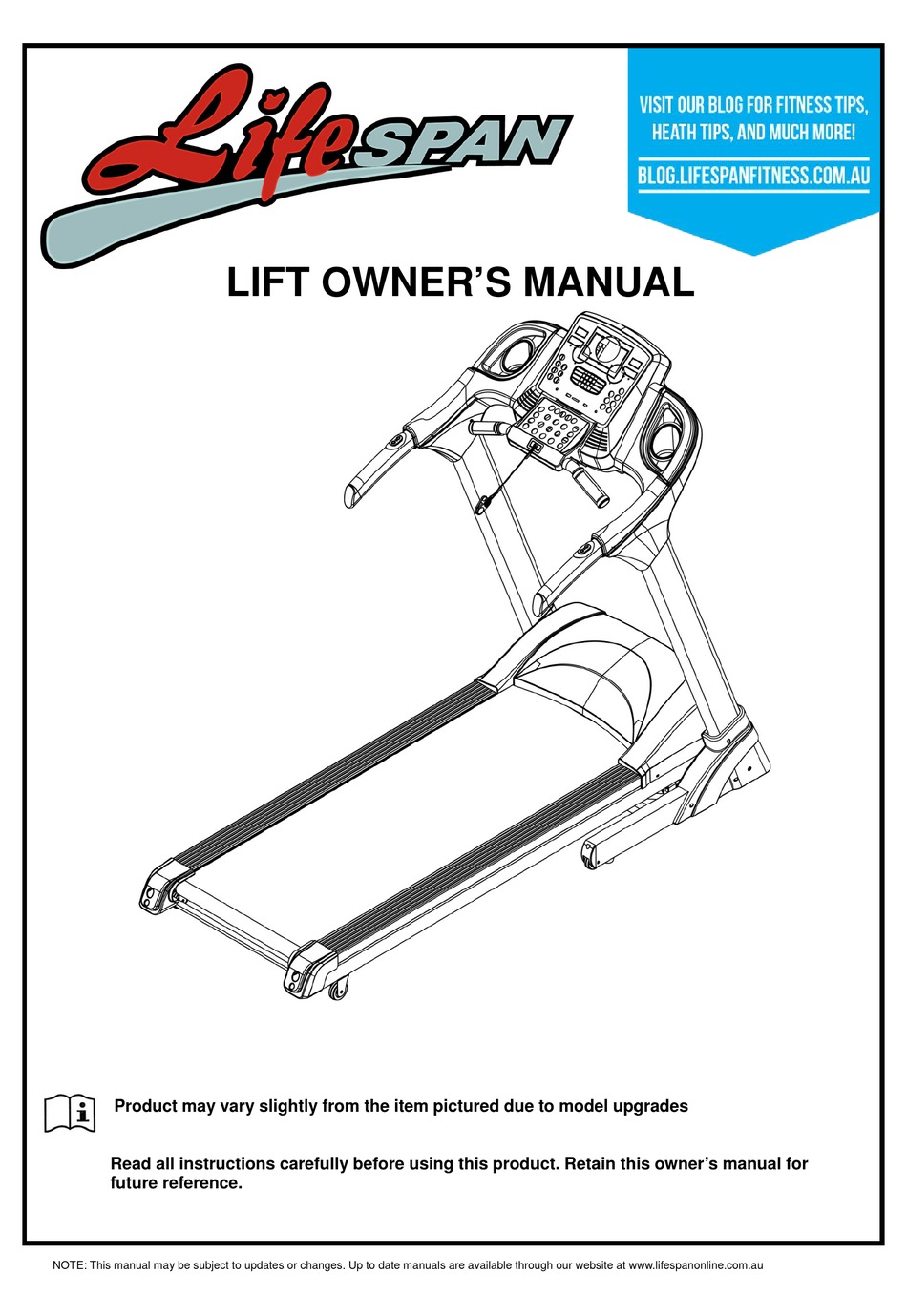 LIFESPAN LIFT OWNER'S MANUAL Pdf Download ManualsLib