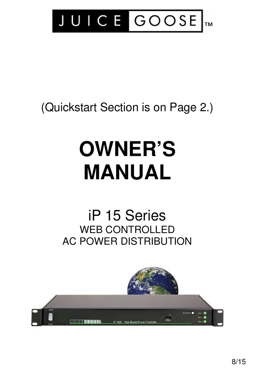 JUICE GOOSE IP1515 OWNER'S MANUAL Pdf Download ManualsLib