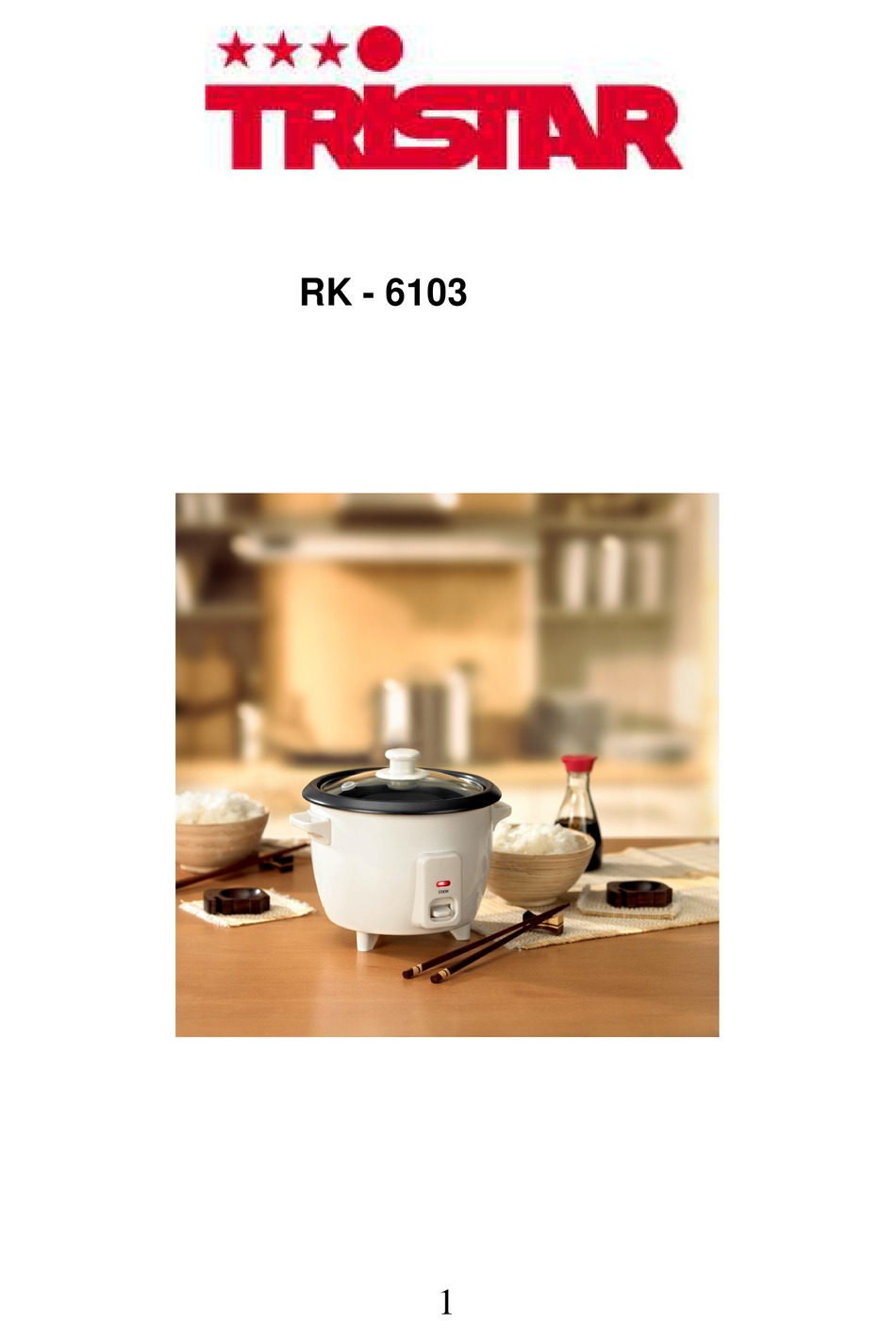 Onschuld hoogtepunt krans Voor De Ingebruikname; Rijst Koken - TriStar RK - 6103 Instructions For Use  Manual [Page 3] | ManualsLib