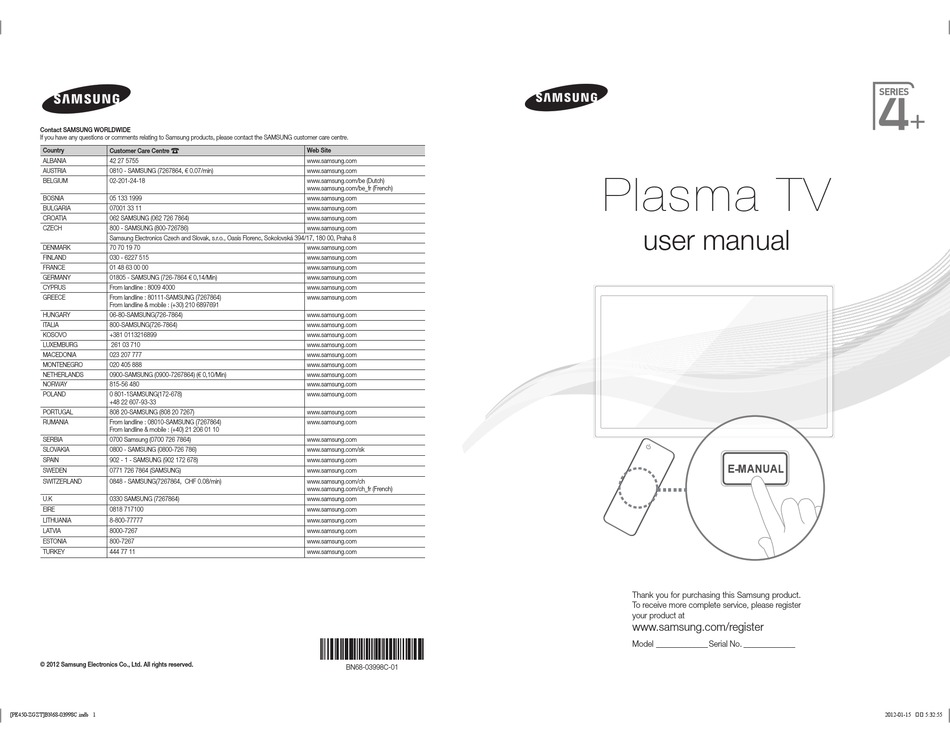 SAMSUNG SERIES 4+ USER MANUAL Pdf Download ManuaLib