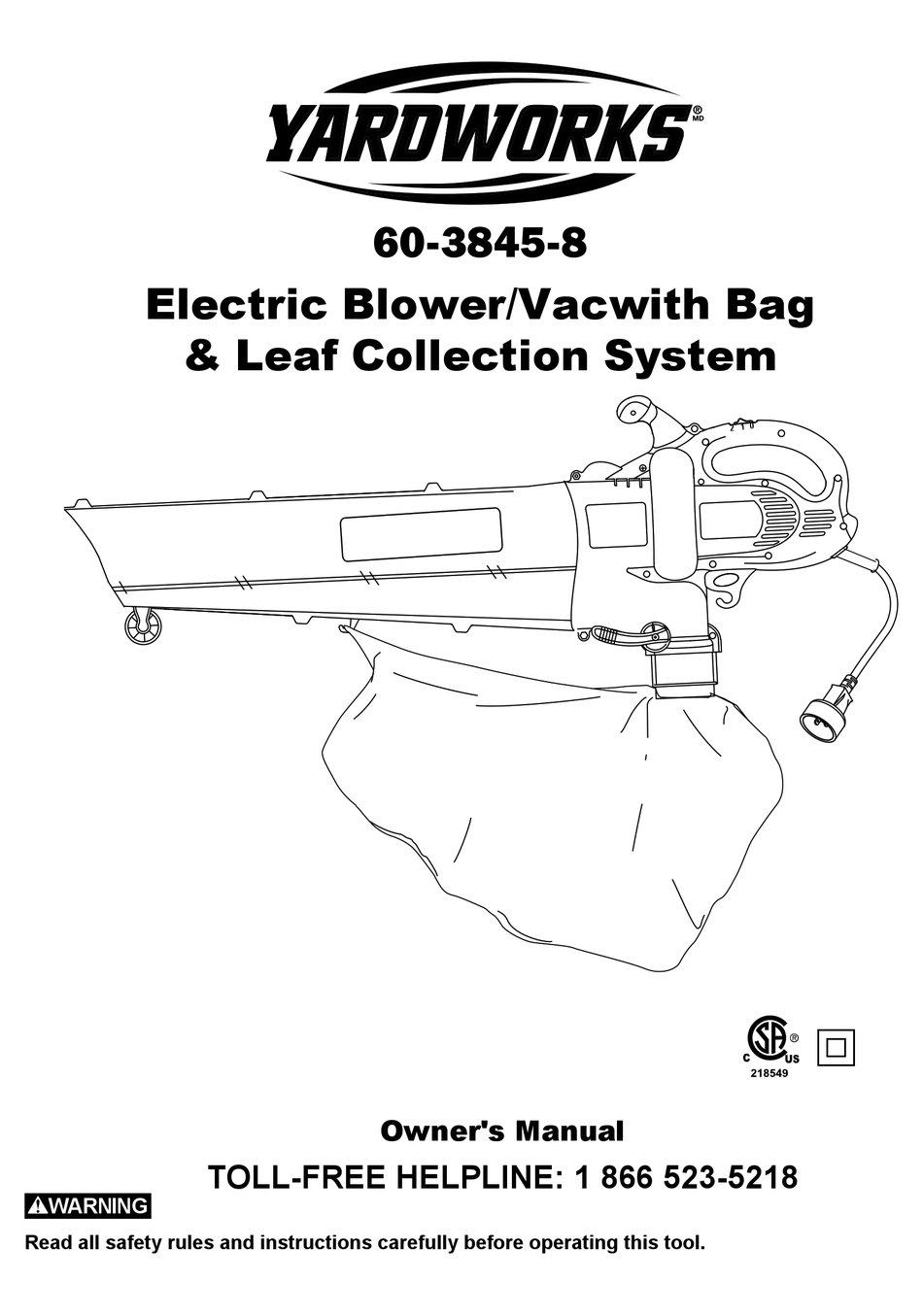 Yardworks leaf deals blower bag