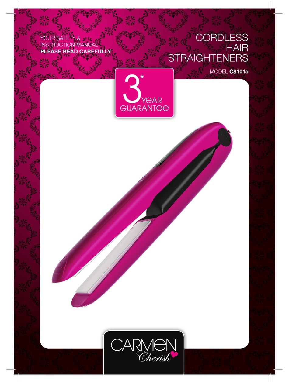 carmen cordless hair straightener