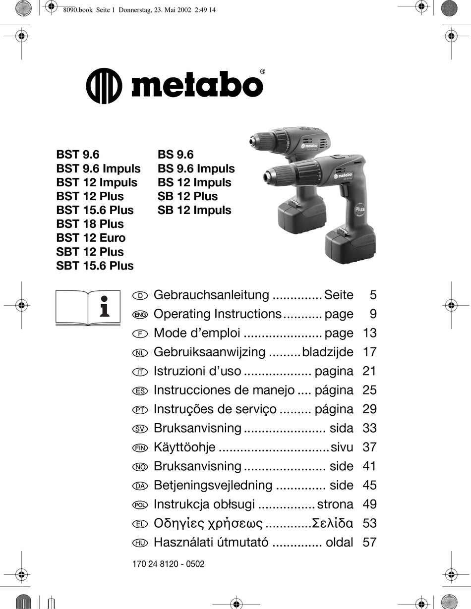 metabo-bst-9-6-operating-instructions-manual-pdf-download-manualslib