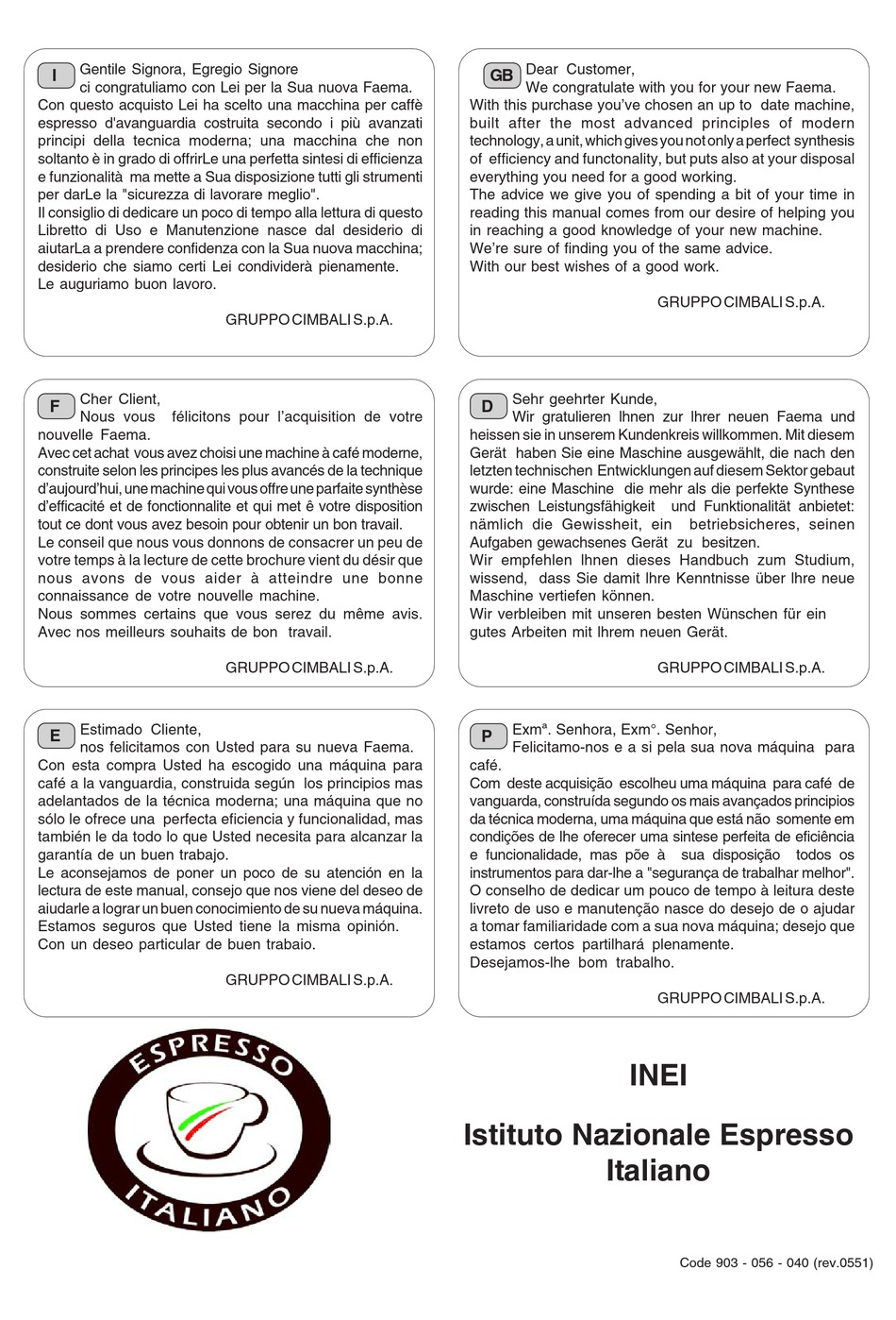 FAEMA E61 LEGEND MANUAL Pdf Download ManualsLib