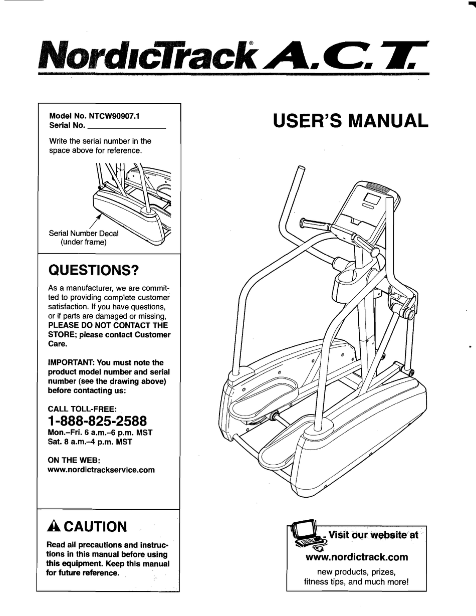 Nordictrack act manual hot sale