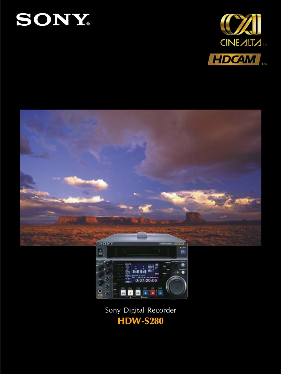 SONY HDW-S280 MANUAL Pdf Download | ManualsLib