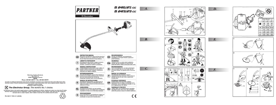 PARTNER B 246/25 CC INSTRUCTION MANUAL Pdf Download | ManualsLib