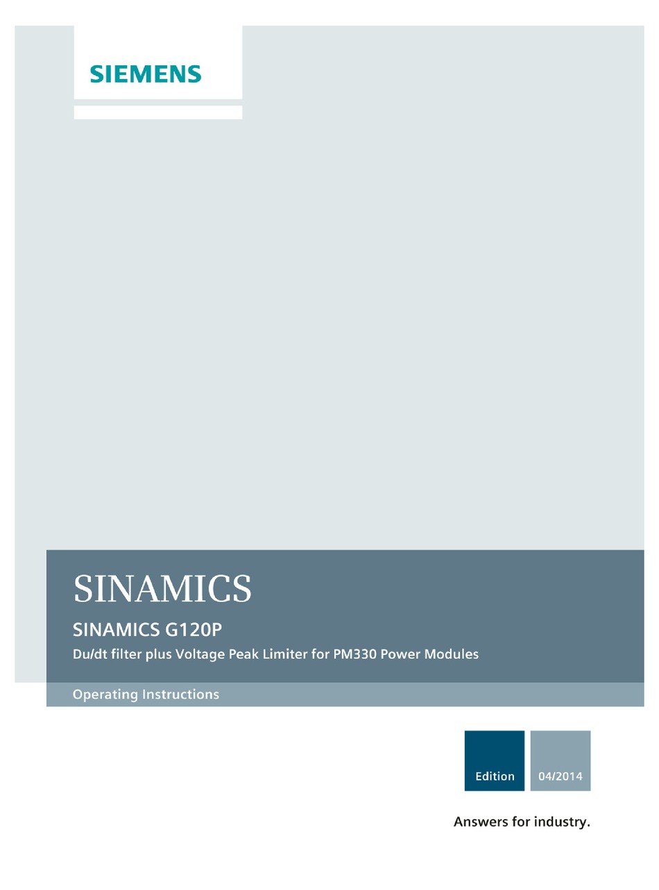 SIEMENS SINAMICS G120P OPERATING INSTRUCTIONS MANUAL Pdf Download ...