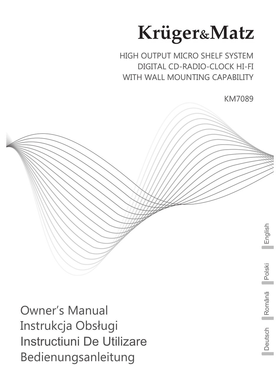 Kruger Matz Km7089 Owner S Manual Pdf Download Manualslib