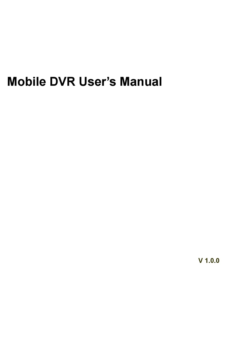 DAHUA MOBILE DVR SERIES USER MANUAL Pdf Download ManualsLib