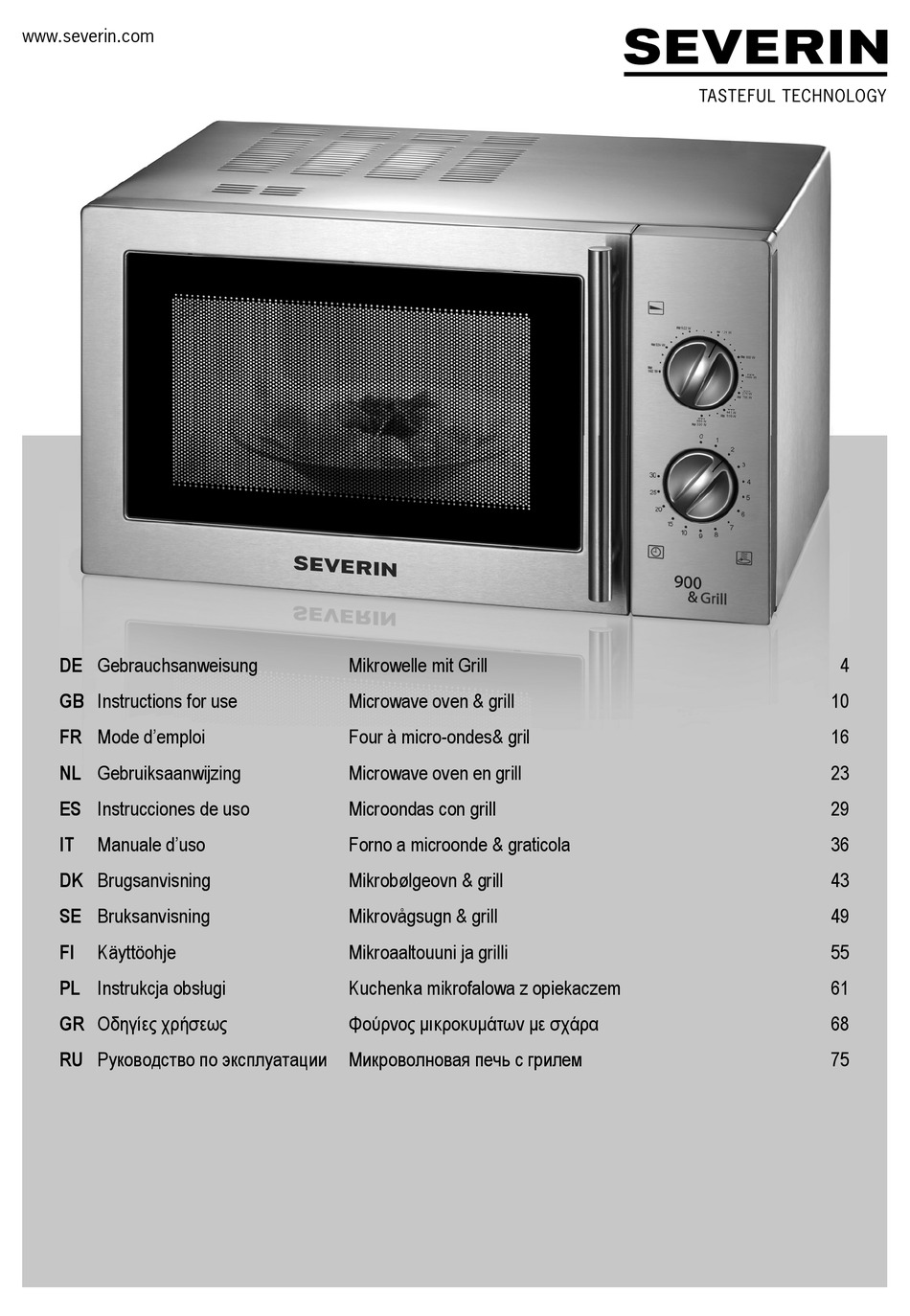 SEVERIN MW 7849 INSTRUCTIONS FOR USE MANUAL Pdf Download | ManualsLib | Mikrowellen
