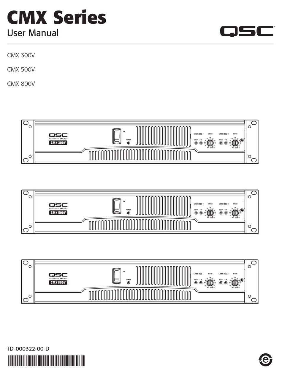 QSC CMX 300V USER MANUAL Pdf Download ManualsLib