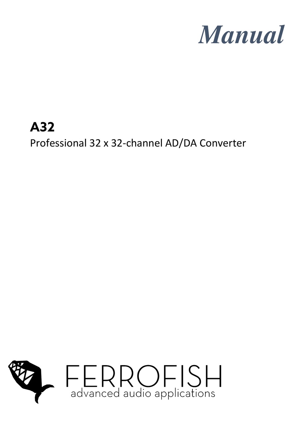 Ferrofish A32 User Manual Pdf Download Manualslib