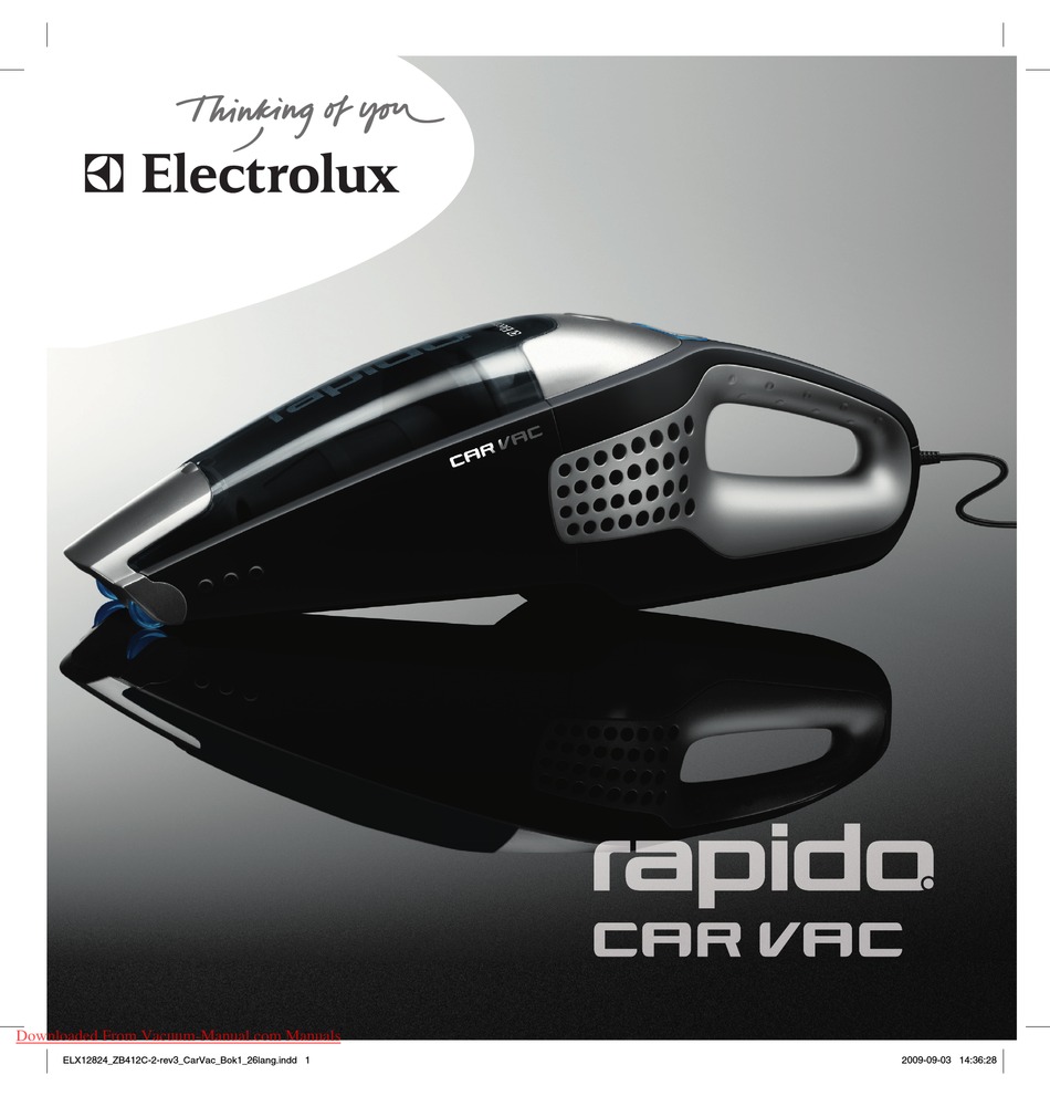 ELECTROLUX RAPIDO CAR VAC MANUAL Pdf 