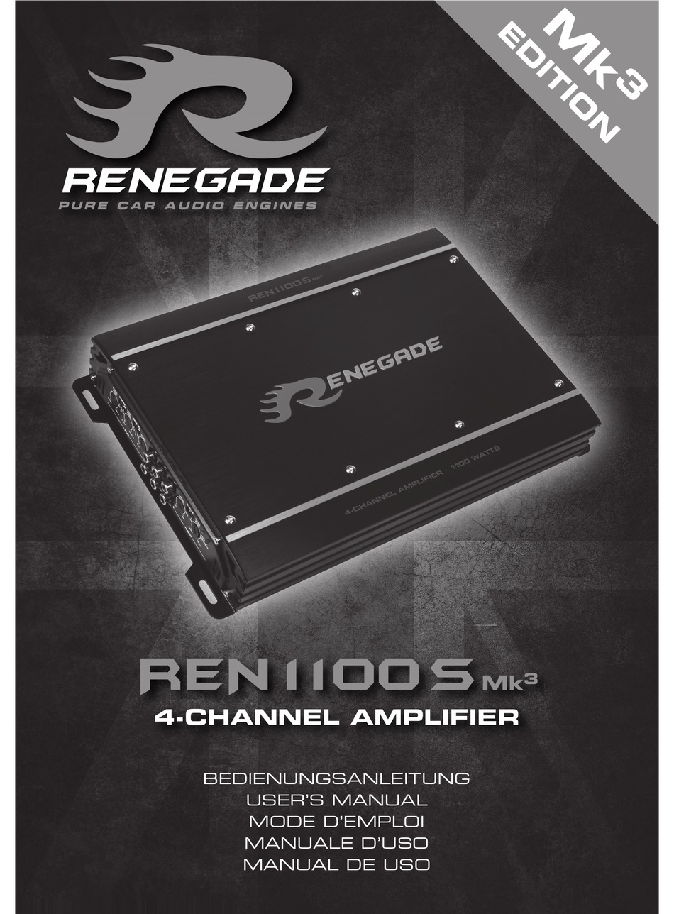 RENEGADE REN 1100S MK3 USER MANUAL Pdf Download