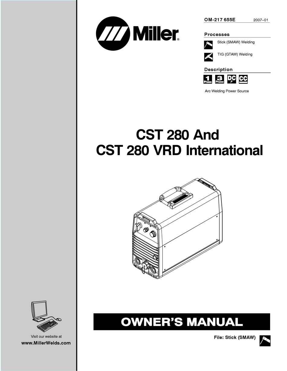 MILLER CST 280 OWNER'S MANUAL Pdf Download | ManualsLib