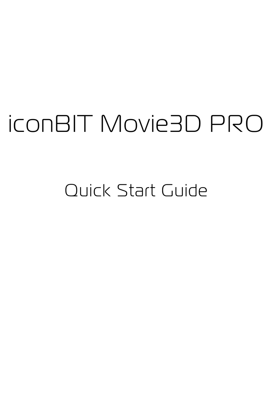ICONBIT MOVIE3D PRO QUICK START MANUAL Pdf Download | ManualsLib