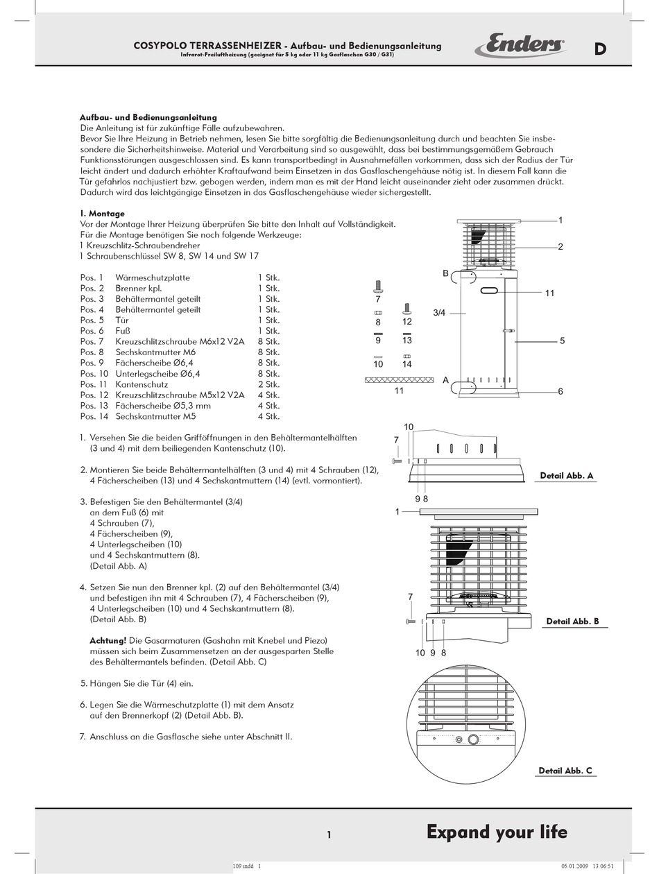 ENDERS COSYPOLO ASSEMBLY AND OPERATING INSTRUCTIONS MANUAL Pdf Download
