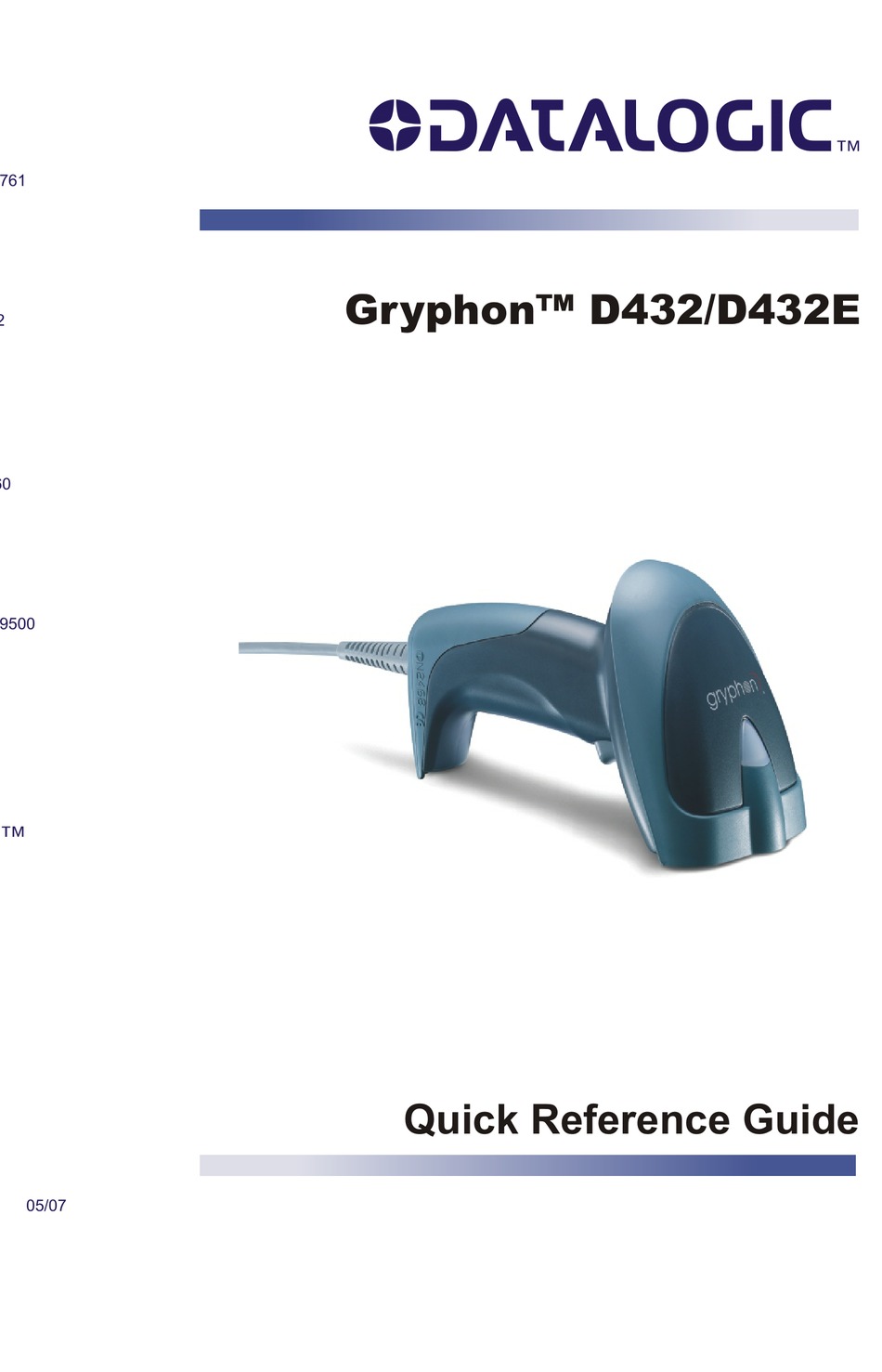 DATALOGIC GRYPHON D432 QUICK REFERENCE MANUAL Pdf Download | ManualsLib