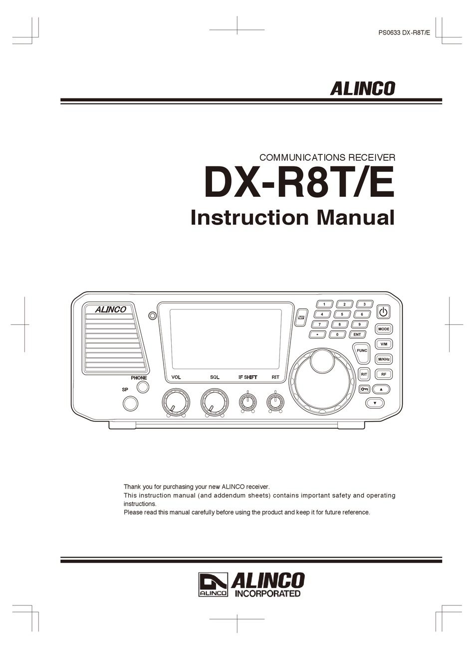 dx-ar-8108 radio user manual programs