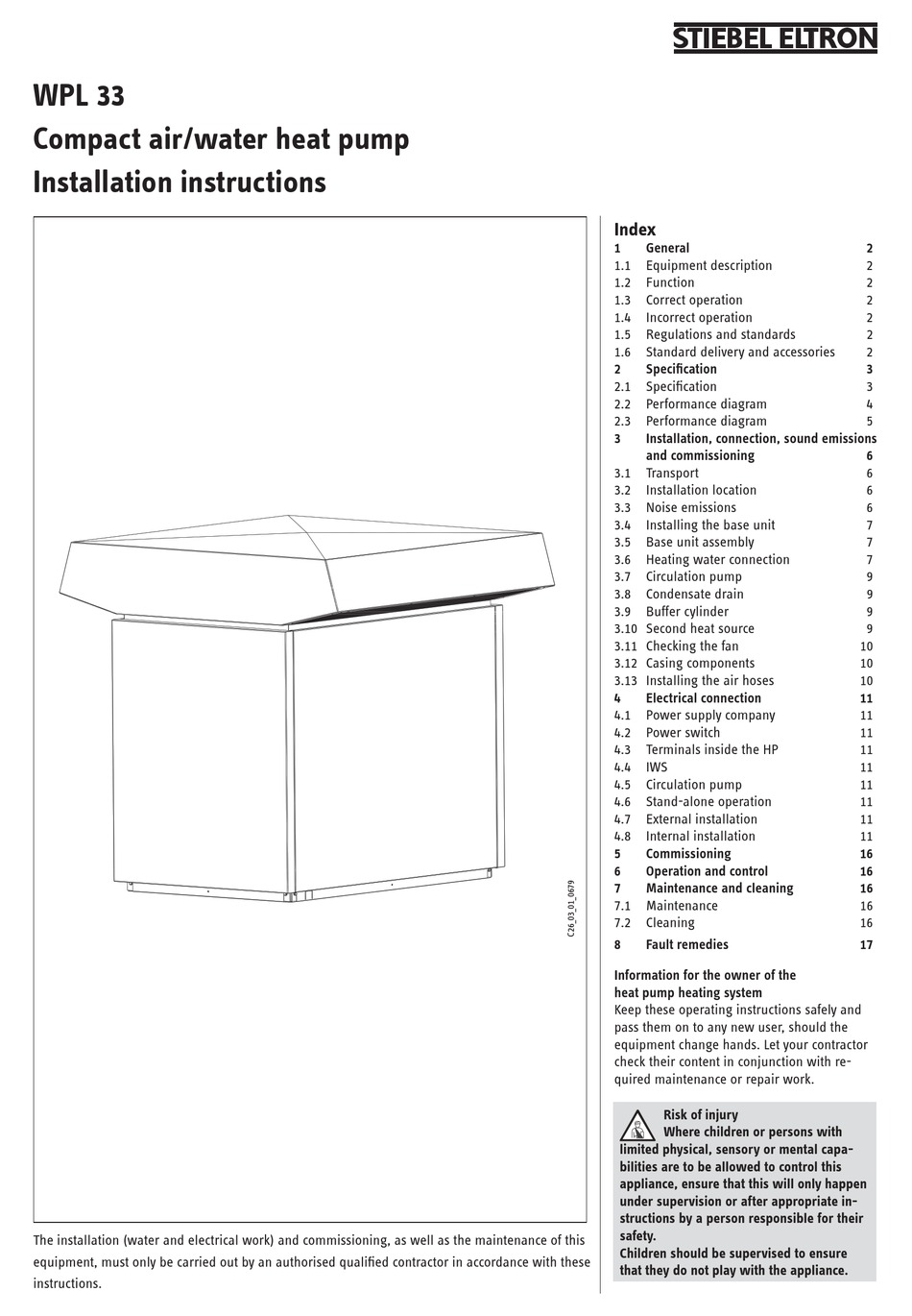 STIEBEL ELTRON WPL 33 INSTALLATION INSTRUCTIONS MANUAL Pdf Download