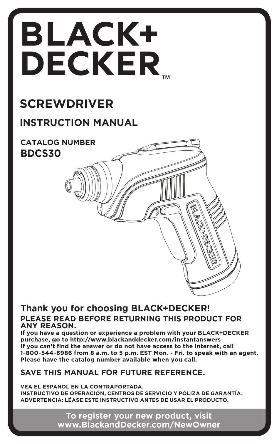 BLACK & DECKER BDCS30 INSTRUCTION MANUAL Pdf Download | ManualsLib